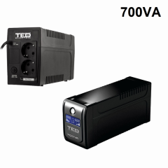 UPS 700VA / 400W LCD cu stabilizator 2 iesiri schuko