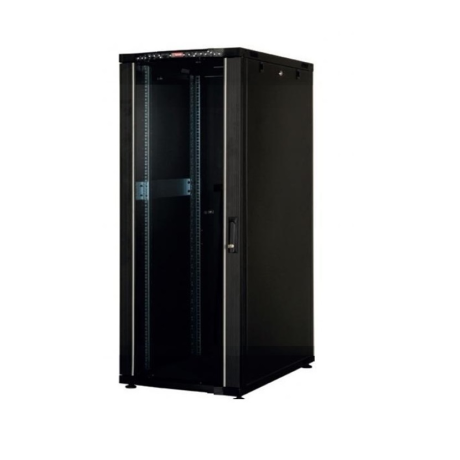 Cabinet metalic de podea 26U L=600mm A=1000mm 19'' negru cu termometru LCD