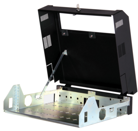 Rack Slim Perete 3U Vertical / 2U Orizontal 525mm X 145mm Negru/Gri Asamblat