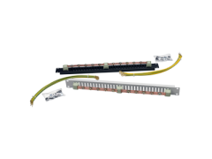Bara de impamantare cu bara egalizatoare de potential cu 10x conexiuni, 4x cabluri diam. 4mm / lungime 40cm