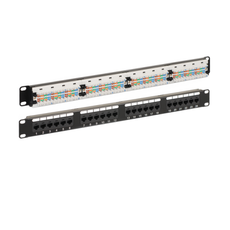 Patch Panel 24 port, cat5e, 19 inch, neecranat