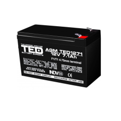 Acumulator stationar VRLA AGM 12V 7,1Ah , F1/ F2, TED Electric, etans, Security, Back-UP, UPS
