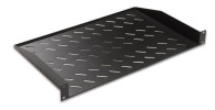 Raft fix prindere fata 19"/1U, d=300mm, sarcina 30kg, culoare neagra RAL9005