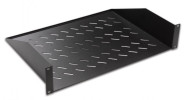 Raft fix prindere fata 19&quot;/2U, d=350mm, sarcina 50kg, culoare neagra RAL9005