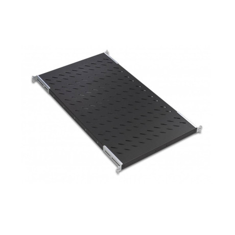 Raft fix prindere fata-spate 19"-1U 570mm, pt. rack cu adancime 800mm, sarcina 50kg, culoare neagra, RAL9005