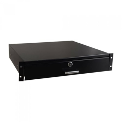 Sertar mobil - 2U /400mm, cu yala, sarcina 50kg, culoare neagra RAL9005