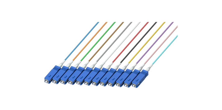 SC/UPC Pigtail de culoare galben fibra cu 12 iesiri