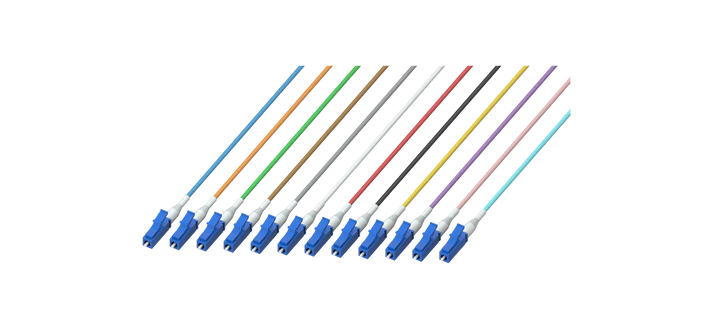 LC/UPC Pigtail de culoare galben fibra cu 12 iesiri