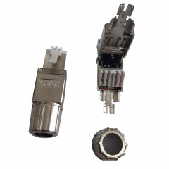 Conector 8C8P, RJ45  FTP cat6A, cu autosertizare, tip fluture