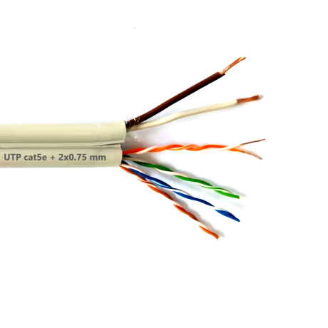 Cablu UTP cat5e 4x2xAWG24 100% Cupru + 2x0.75 100%  Cupru